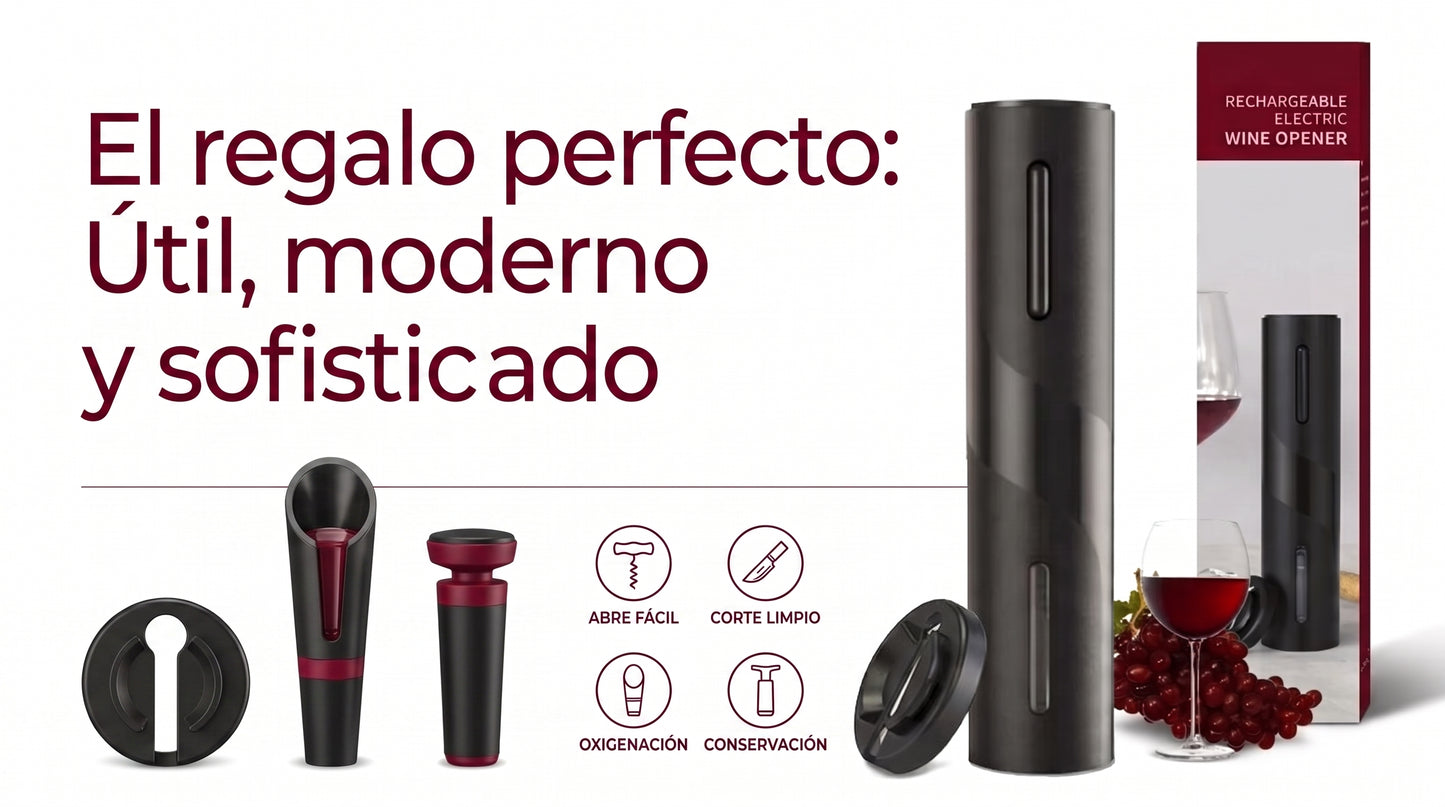 🍷🎁 Destapador Sacacorchos Eléctrico Premium