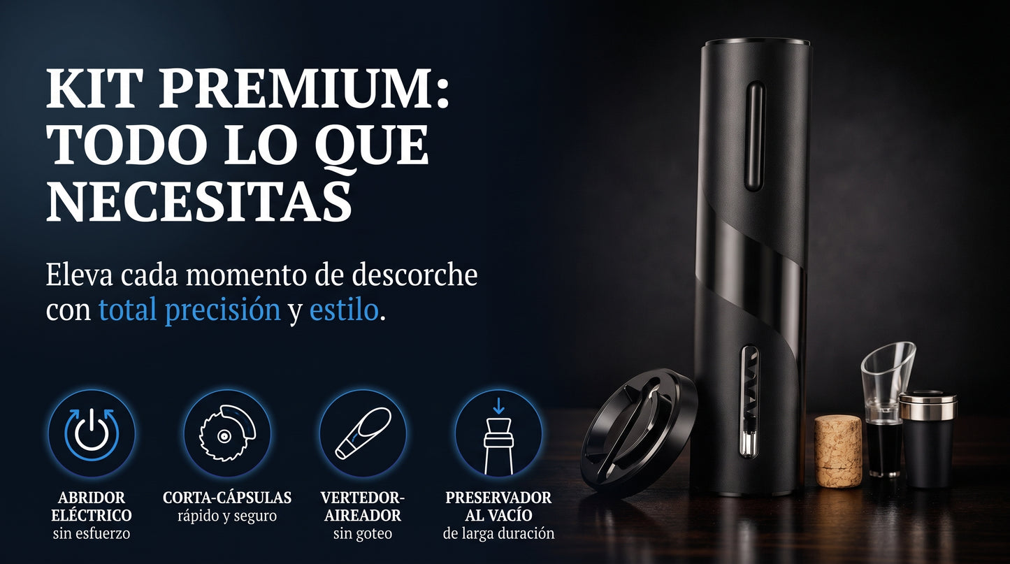 🍷🎁 Destapador Sacacorchos Eléctrico Premium
